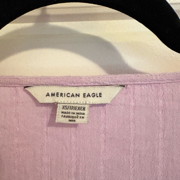 American Eagle Outfitters Light Purple Wrap Blouse - Picture 4 of 4